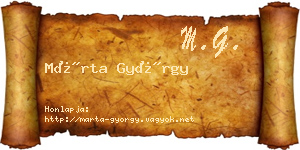 Márta György névjegykártya